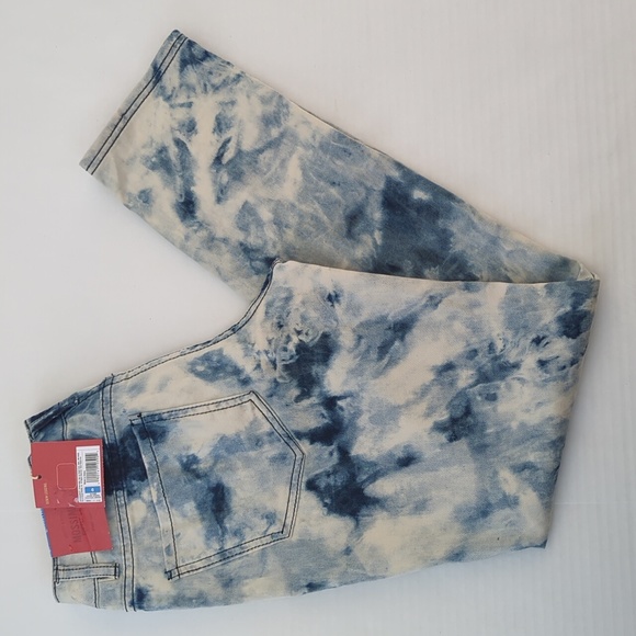 NWT Mossimo Tie Dye Fit 6 Coupe 6 Super Stretch Denim Legging Junior 9 Blue Boho - Picture 2 of 16